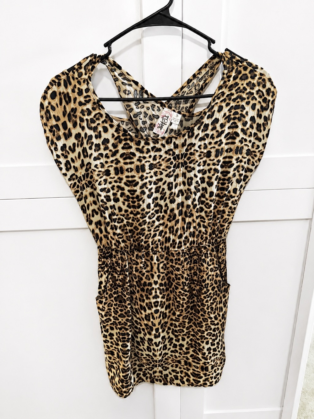 L8teR Leopard Print Mini Dress - size Small